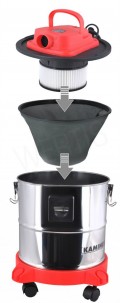 FIREPLACE ASH VACUUM CLEANER SEPARATOR 2filtry 20 l FIREPLACE ASH VACUUM CLEANER SEPARATOR 2filtry 20 l